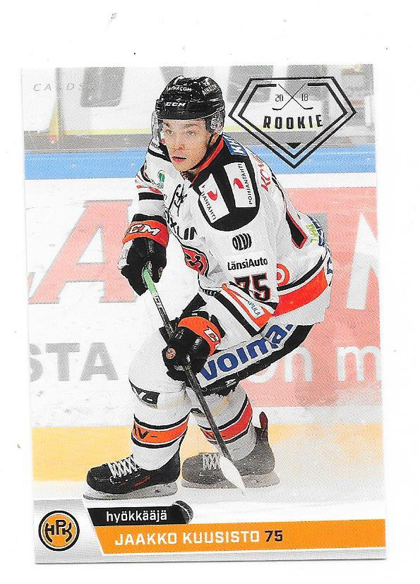 2018-19 CardSet Rookies #RC184 Jaakko Kuusisto HPK /999