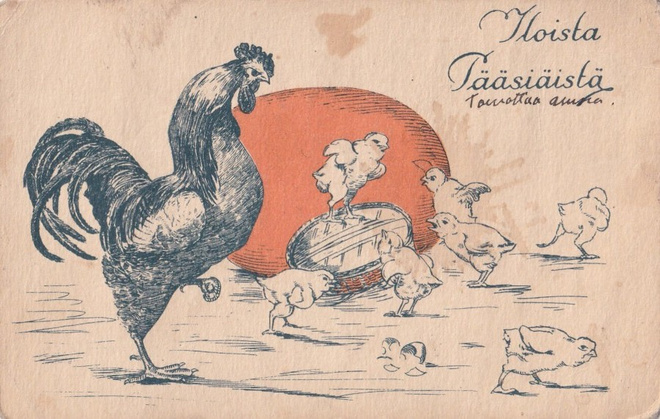 Iloista pääsiäistä, Kukko, tiput,       b475