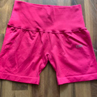 ICIW Hot Pink Ribbed Workout Shorts - pikkukuva 1