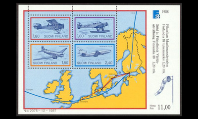 1050-3BL4 ** Finlandia 88 lentokoneet blokki (1988)