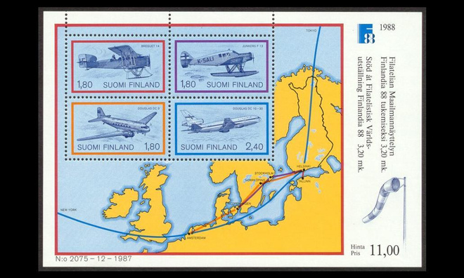 1050-3BL4 ** Finlandia 88 lentokoneet blokki (1988)