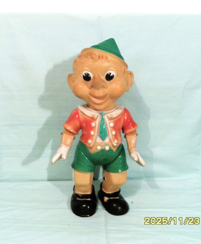 * AITO JA HARVINAINEN 60-LUVUN ALUN PINOKKIO FIGUURI 40 cm *