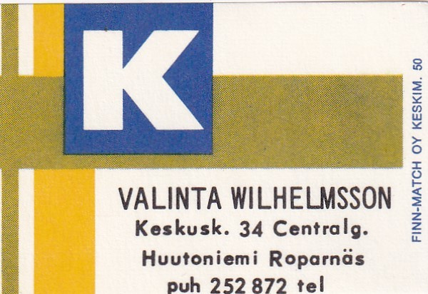 Huutoniemi, Roparnäs, Valinta Wilhelmsson    5/6