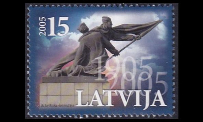 Latvia 627 ** Venäjän vallankumous 100v (2005)