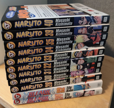 Bleach 24 ja 32, Naruto 28, 30-35, 39-40 (Viz, kappalehinta)