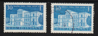 1956 Vaasa 350v merkki leimaamattomana ja leimattuna