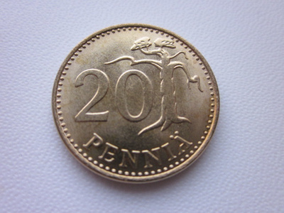 20 penniä, UNC, v. 1980