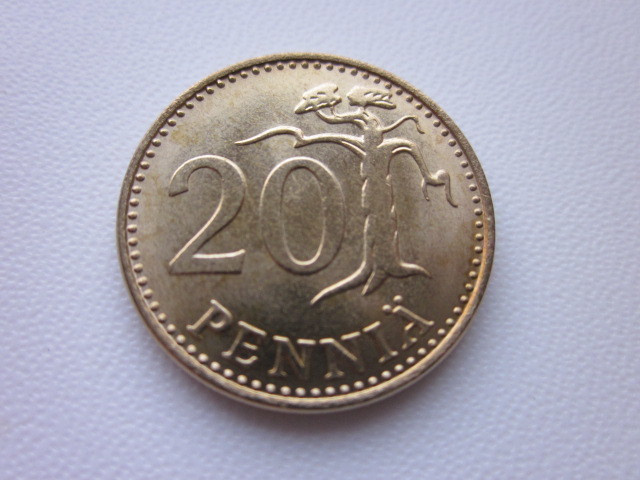 20 penniä, UNC, v. 1980