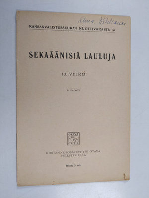 Sekaäänisiä lauluja 13. vihko