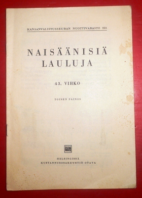 Naisäänisiä Lauluja - Kansanvalistusseuran nuottivarasto