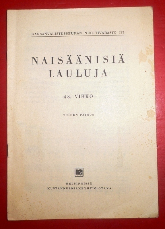 Naisäänisiä Lauluja - Kansanvalistusseuran nuottivarasto