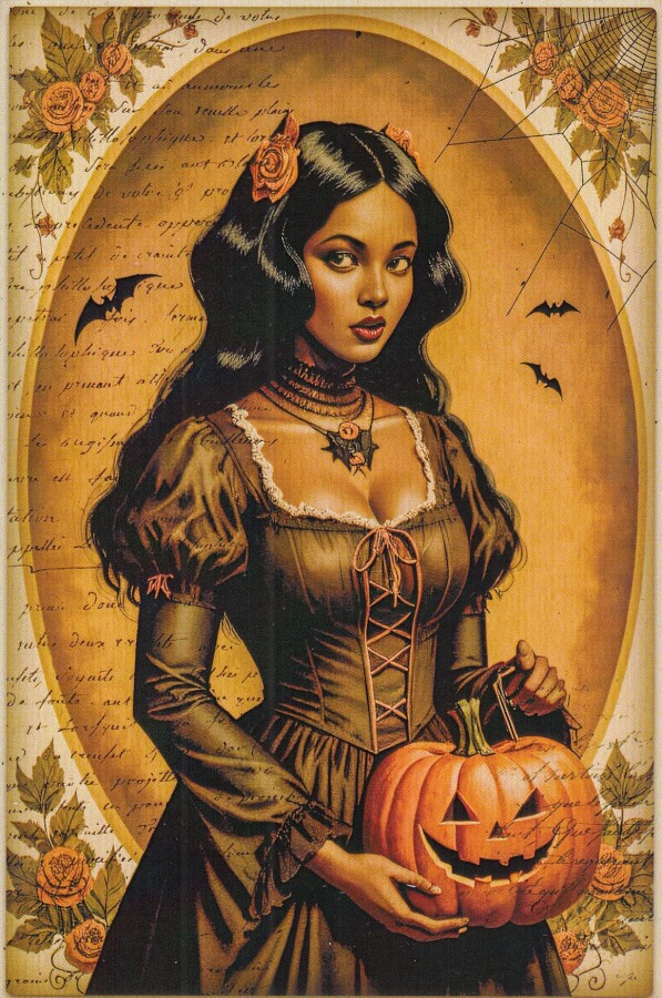 Halloween mustatukkainen noita