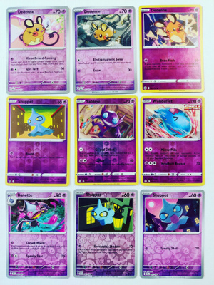 Pokemon Reverse Holo kortteja 9kpl