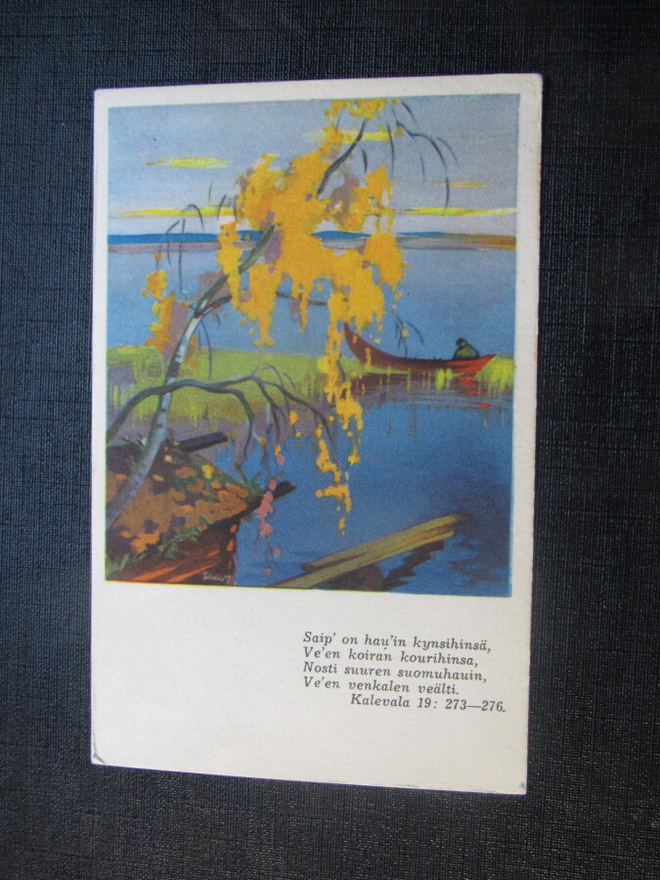 Saip´on hau' in kynsissä, Martta Wendelin. Postikortti