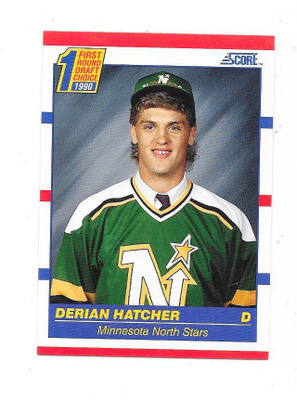 1990-91 Score #430 Derian Hatcher Minnesota North Stars RC