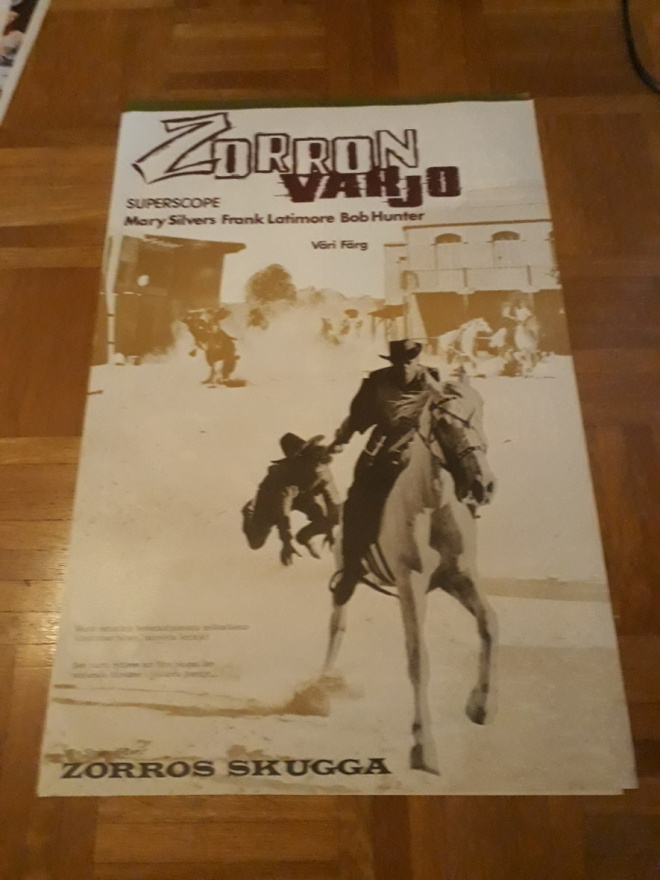 Elokuvajuliste Zorron Varjo vanha hieno