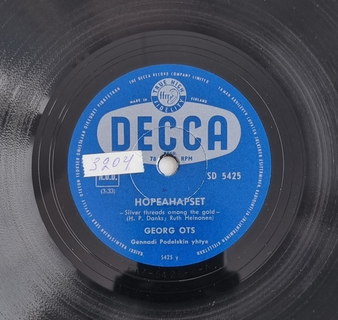 Savikiekko 1958 - Georg Ots - Decca SD 5425