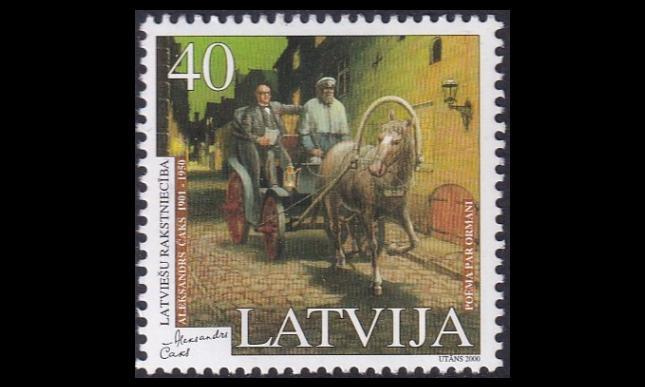 Latvia 518 ** Kirjailija Aleksandrs ?aks (2000)