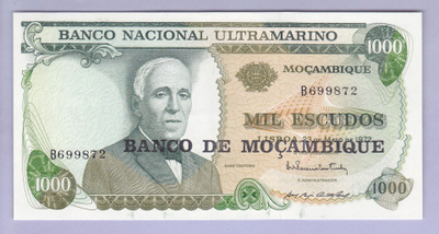 Mosambik Mozambique 1000 Escudos v.1976 (1972) UNC P-119