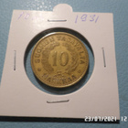 10  mk 1931  Alumiinipronssi  rahakehyksessä   kl  7-8 - pikkukuva 1