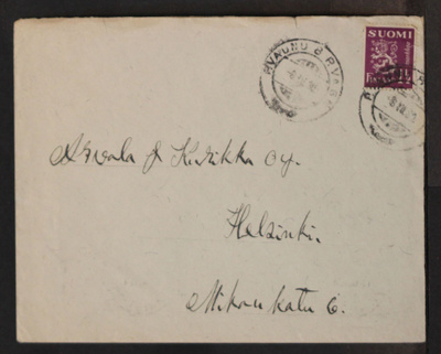 # 23996 # Kirje Postivaunu 8 > Helsinki - 1930