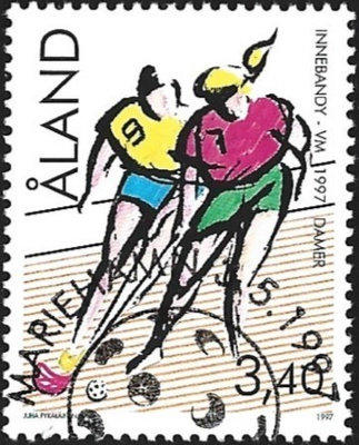 Åland 1997  Salibandy  4,30 mk EP alareuna LOISTO LaPe 127