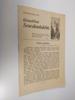Orimattilan Seurakuntalehti 5/1936