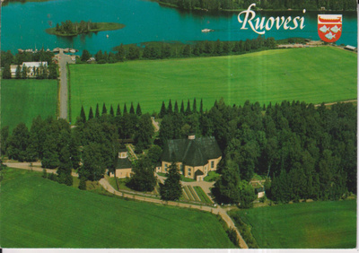 Ruovesi, vaakuna, kirkko, ilmakuvakortti  e17