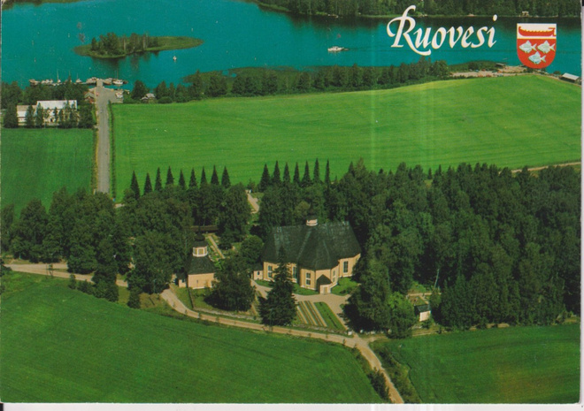 Ruovesi, vaakuna, kirkko, ilmakuvakortti  e17