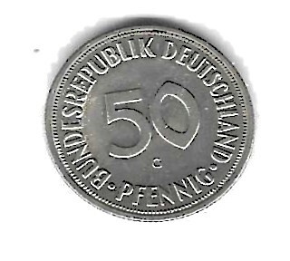 1970 50 PFENNIG KOLIKKO KÄYTETTY SAKSA