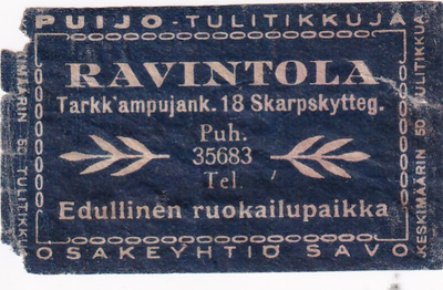 Ravintola , Tarkk`ampujank. 18  7/15