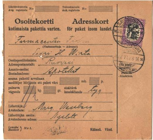 SAVONLINNA OSOITEKORTTI