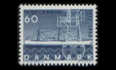 Tanska 406x ** Selandia-laiva X-paperi (1962)