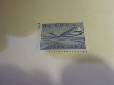 1963 yleismerkki 0,45 lentokone, postituore