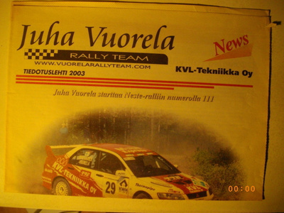 Juha Vuorela rally team - tiedotuslehti 2003