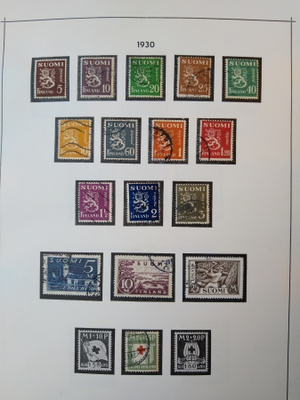 1930 Suomi postimerkit 16 kpl