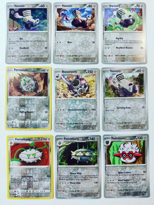 Pokemon Reverse Holo kortteja 9kpl