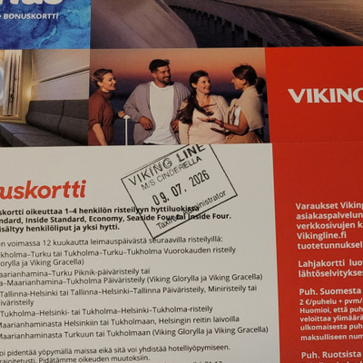 Viking Line A-luokan lahjakortti kaikki reitit kesälläkin