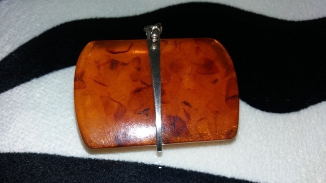 ISO Vintage hopea Meripihka Amber riipus 875