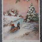 Vanha joulukortti  + joulumerkki v. 1959 - pikkukuva 2