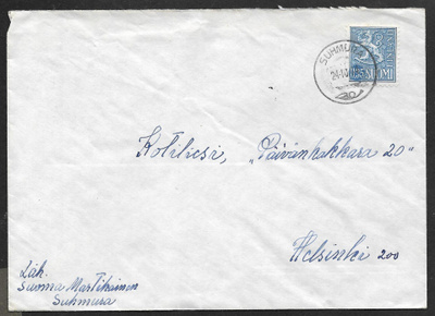 Postilähetys - Yl.m. 0,35mk (LAPE 613) Suhmura 24.10.64