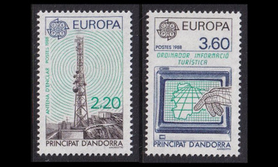 Andorra Fr 390-1 ** Europa liikenne ja viestintä (1988)