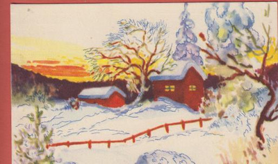 C Åkerlind Talot talvimaisemassa