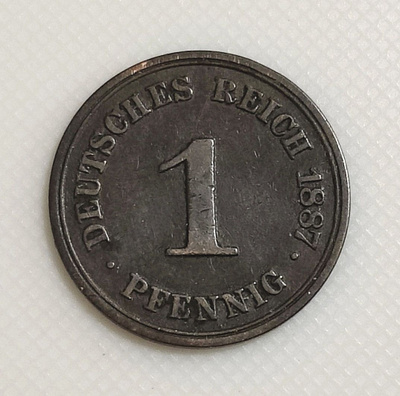Saksa 1 Pfennig 1887A
