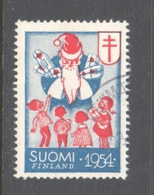 Tub joulumerkki 1954 leimattuna