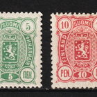 1889-95 Leimaamattomat Vaakunamerkit 2p, 5p 10p ja 1mk - pikkukuva 1