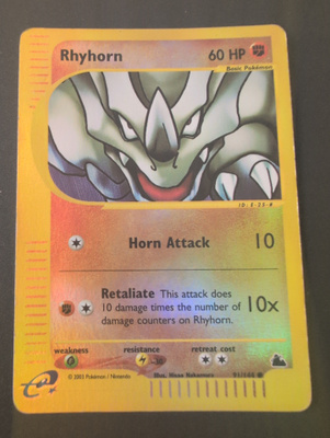 Rhyhorn reverse holo Pokemon Skyridge