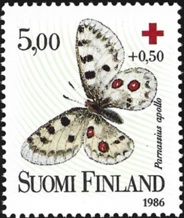 1986 Punainen Risti Apolloperhonen ** LaPe 992