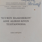 Esko Ervasti : "Suuren haaksirikon" aihe Aleksis Kiven tu... - pikkukuva 2