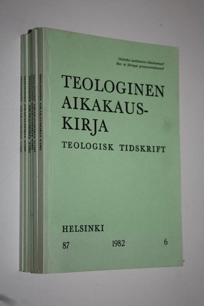 Teologinen aikakauskirja 1-6/1982 (vuosikerta)